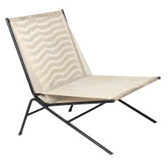 Sculptural Iron and Rope Lounge Chair by Alan Gould