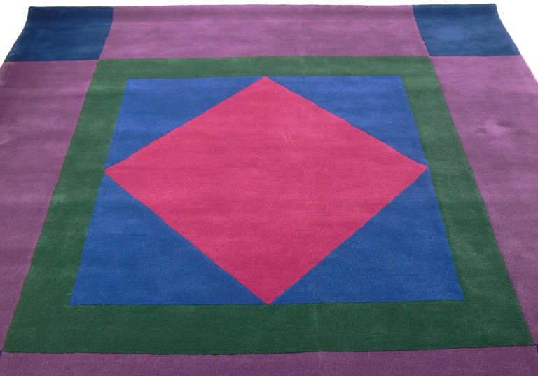 Mid-Century Modern Vibrant Modern Wool Rug by Edward Fields, Circa 1970's - Never Used