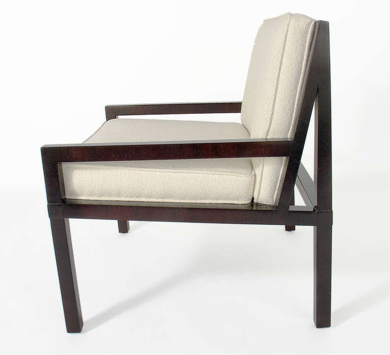 American Pair of Clean Lined Modernist Lounge Chairs