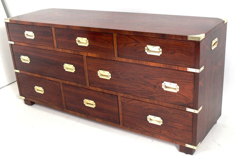 Pair of Large Rosewood Campaign Chests 1
