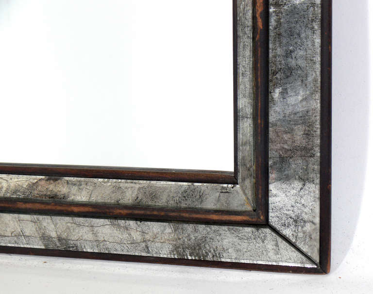 American Pair of Clean Lined Antiqued Mirrors
