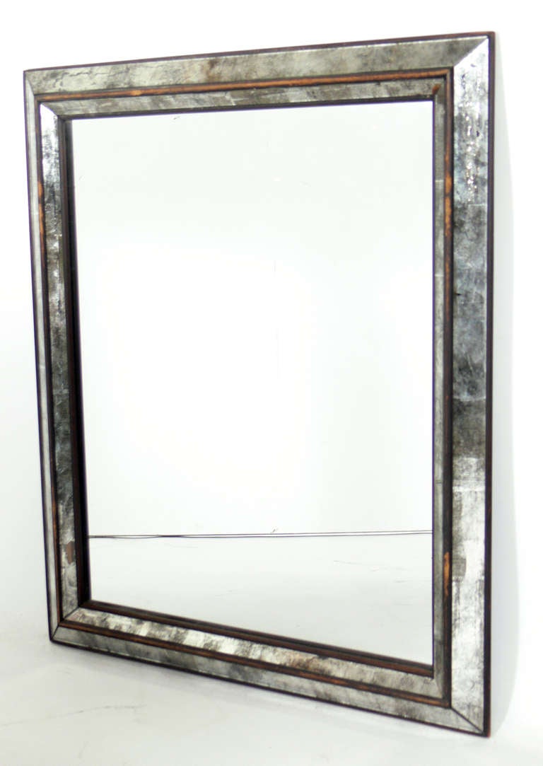 Pair of Clean Lined Antiqued Mirrors In Good Condition In Atlanta, GA