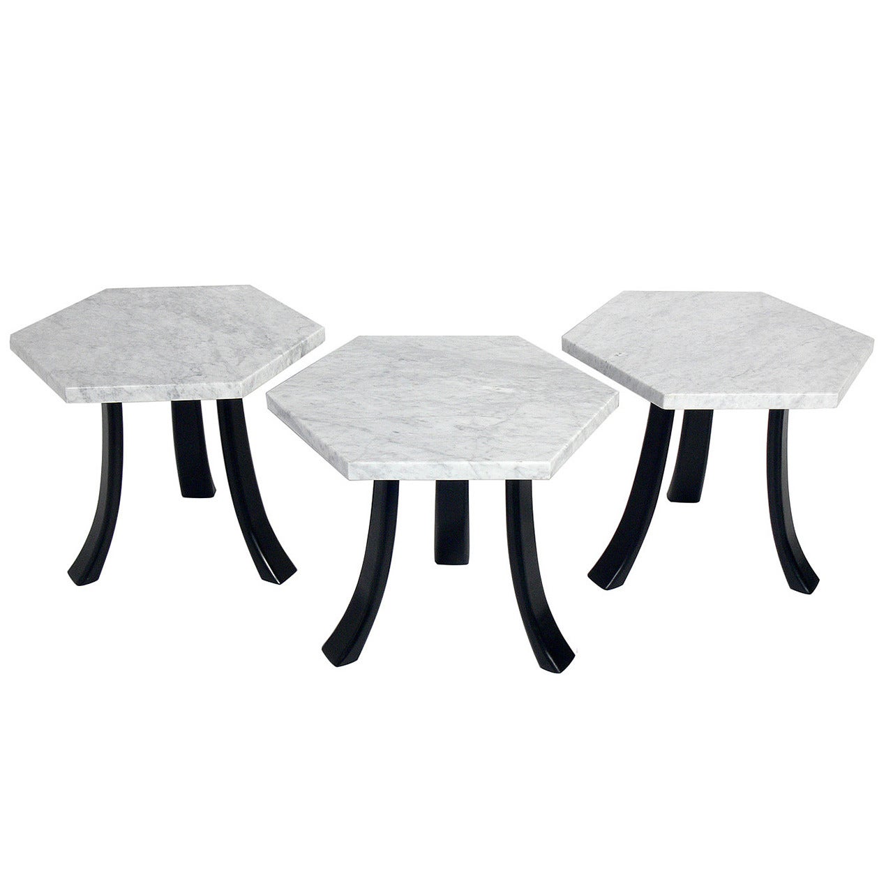 Marble-Top Tripod Side or End Tables after Harvey Probber