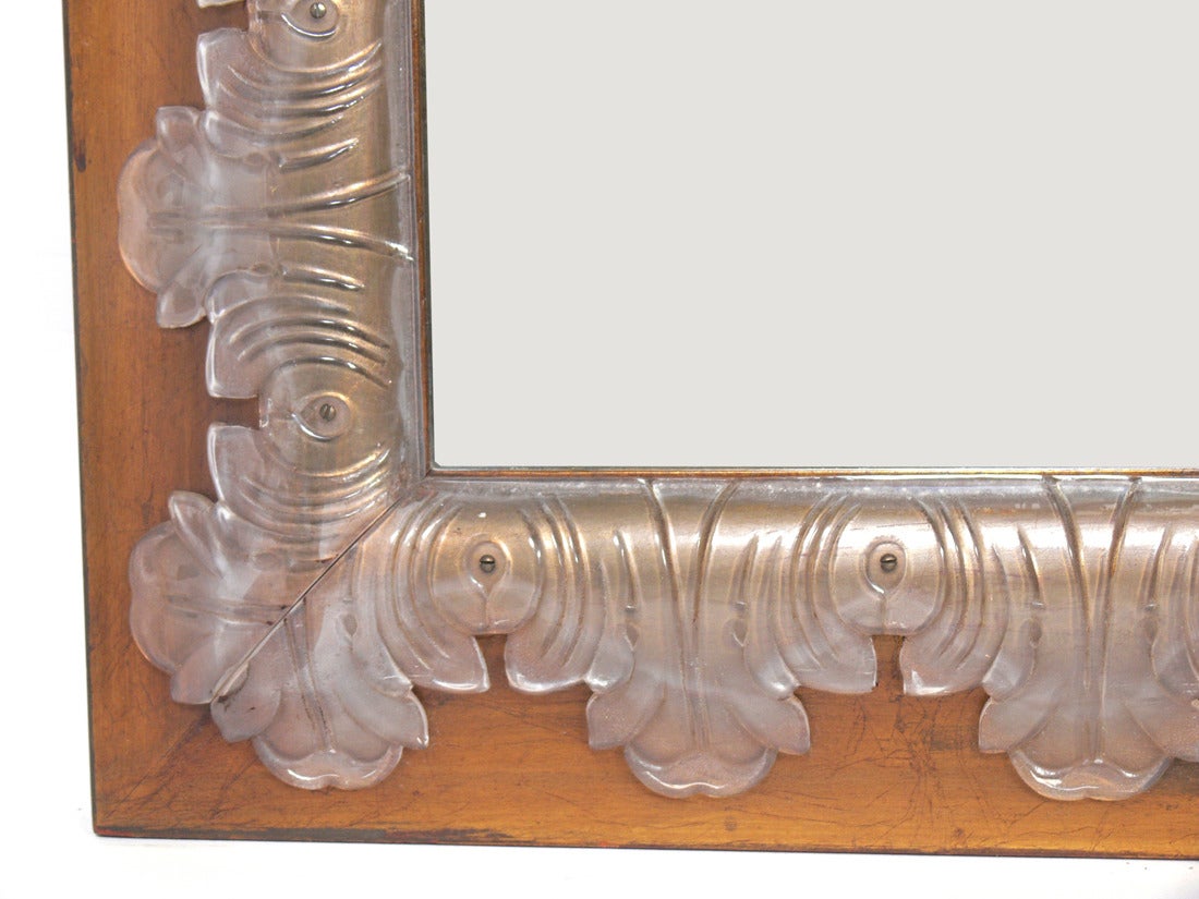 American Grosfeld House Lucite and Giltwood Mirror