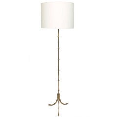 Brass Faux Bamboo Floor Lamp after Maison Bagues