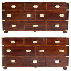 Pair of Large Rosewood Campaign Chests