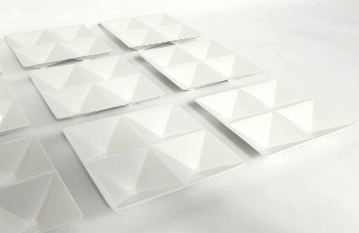 Mid-Century Modern Great Wall Sculpture Group of Origami Ceramic Trays by Kaj Franck for Arabia For Sale