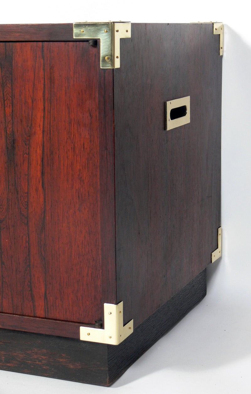 American Pair of Rosewood Campaign Chests
