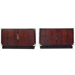 Pair of Rosewood Campaign Chests 9