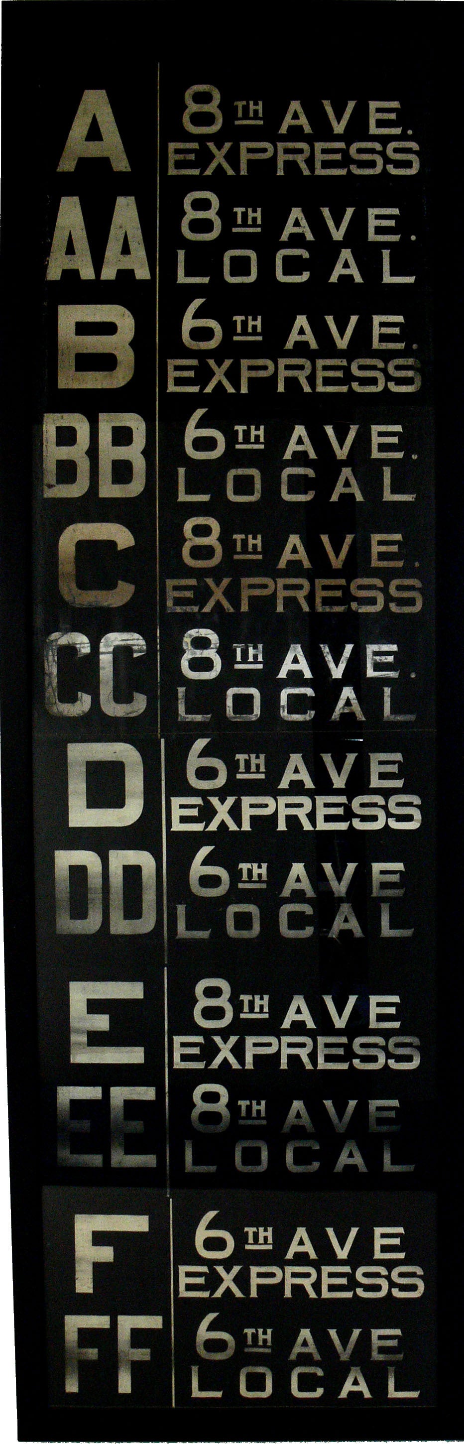 Large Scale Vintage New York City Bus or Subway Sign