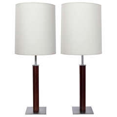 Pair of Clean Lined Architectural Lamps by Walter von Nessen