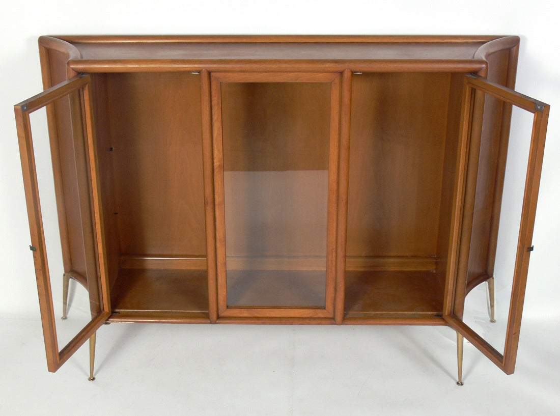 Mid-Century Modern Bookcase or Vitrine Cabinet Designed by T.H. Robsjohn-Gibbings