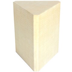 Tessellated Bone Triangular End Table in the manner of Karl Springer