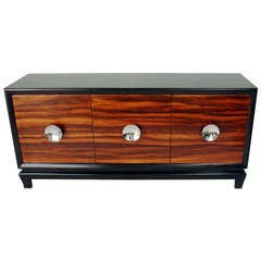 Elegant 1940's Credenza with Nickel Plated Hardware