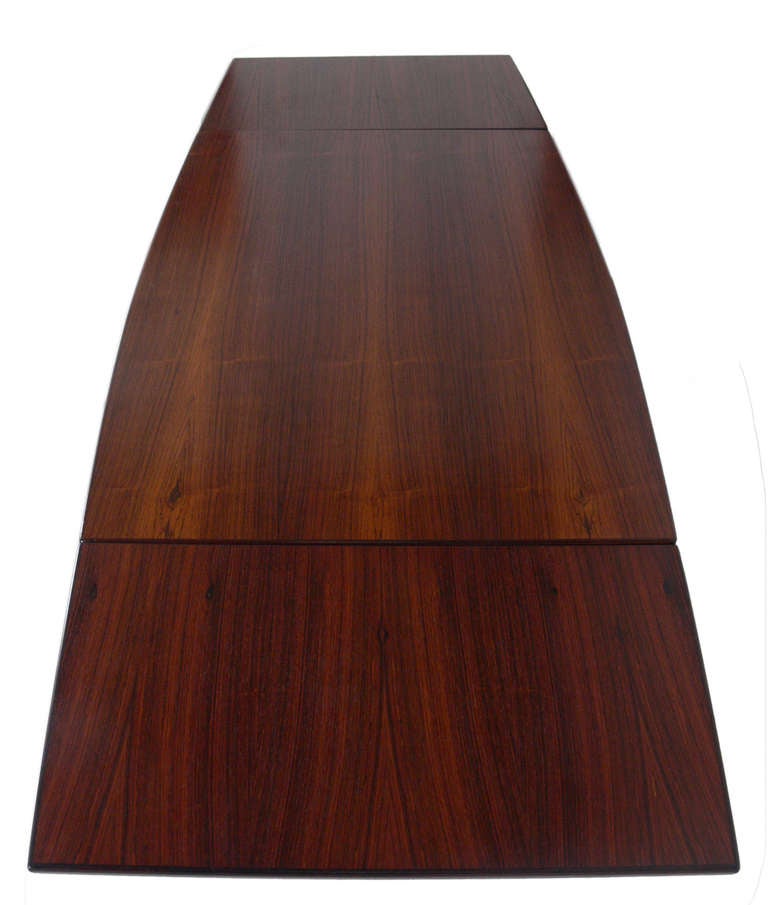 Mid-20th Century Danish Modern Rosewood Expanding Dining Table by Dyrlund