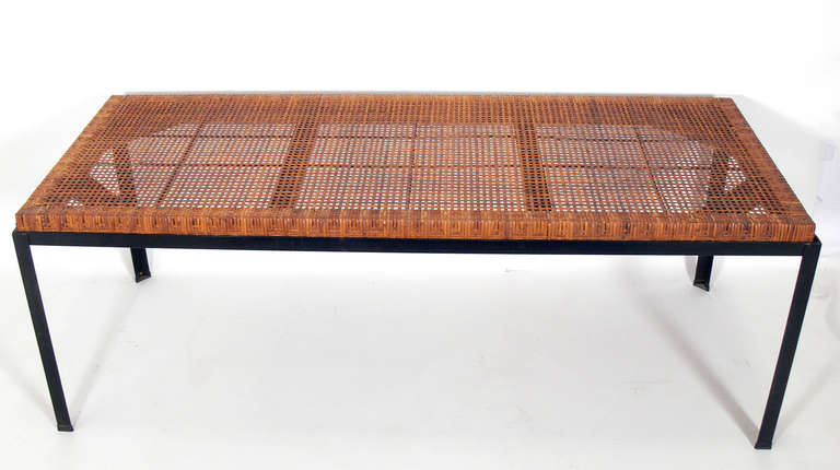Mid-Century Modern Iron and Reed California Modern Dining Table by Danny Ho Fong