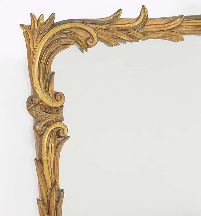 Mid-20th Century Elegant Gilt Plaster Mirror in the manner of Serge Roche