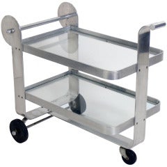 Streamlined Aluminum Art Deco Bar Cart 6