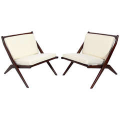 Pair of Scissor Chairs by Folke Ohlsson for Dux