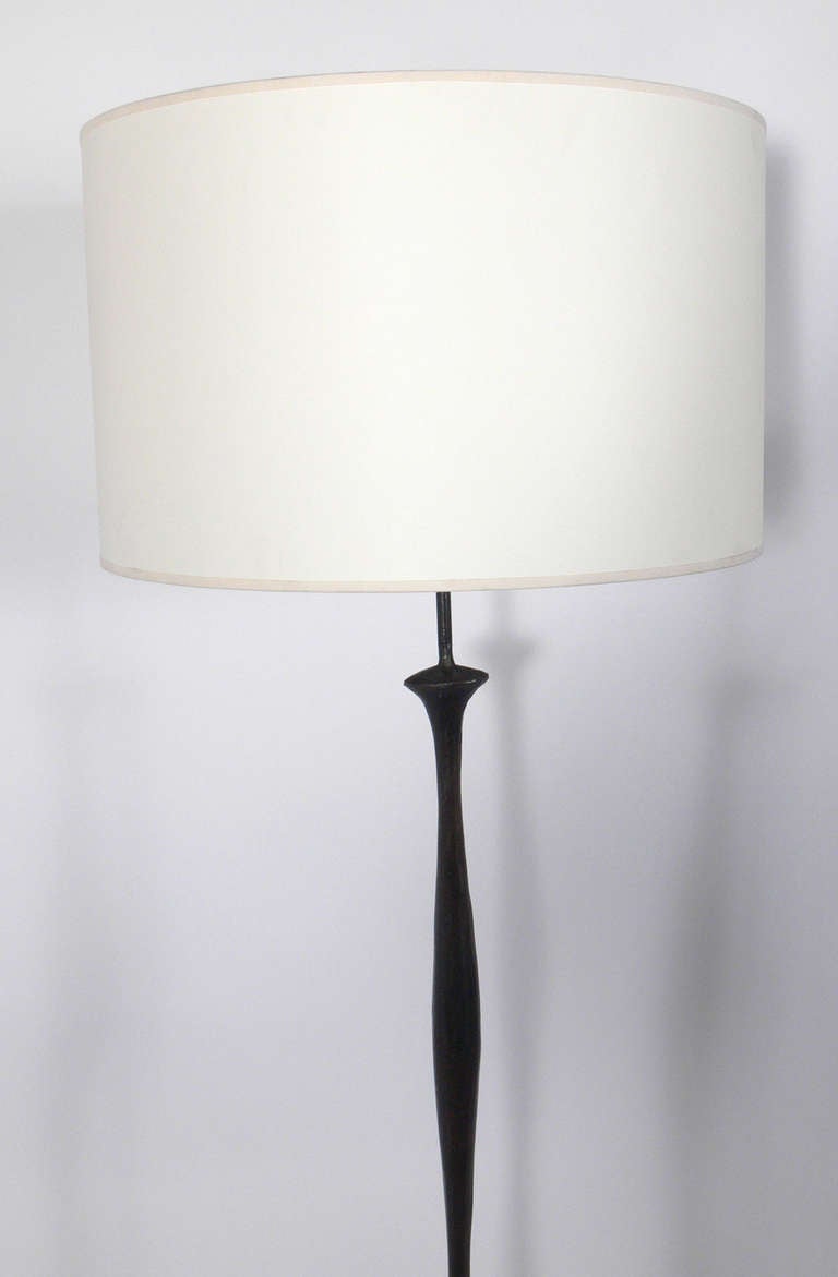Pair of Sculptural Solid Bronze Floor Lamps after Diego Giacometti