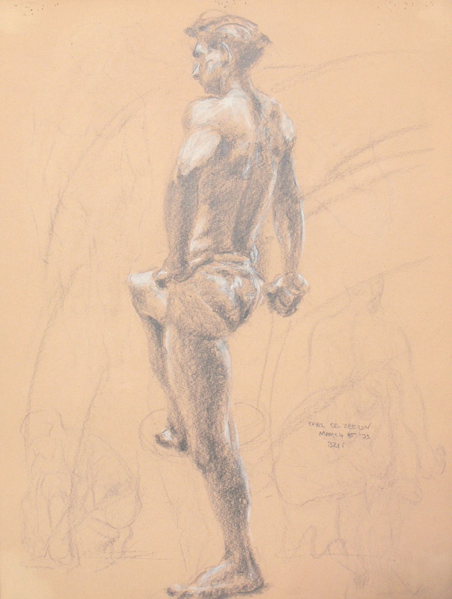 Mid-20th Century Selection of 1930s Academic Study Drawings of Male Nudes For Sale