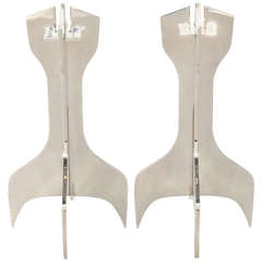 Sculptural Silver Plated Candle Sticks by Marcel Breuer for Gavina 3