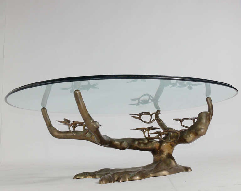 Sculptural Brass Tree Form Coffee Table Base at 1stDibs