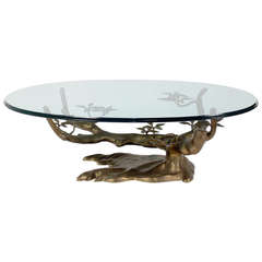 Vintage Sculptural Brass Tree Form Coffee Table Base
