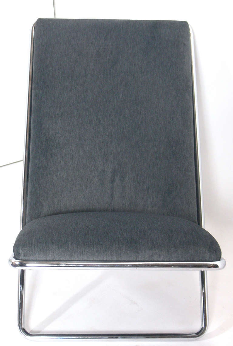 American Sleek Chrome Lounge Chair by Ward Bennett for Geiger