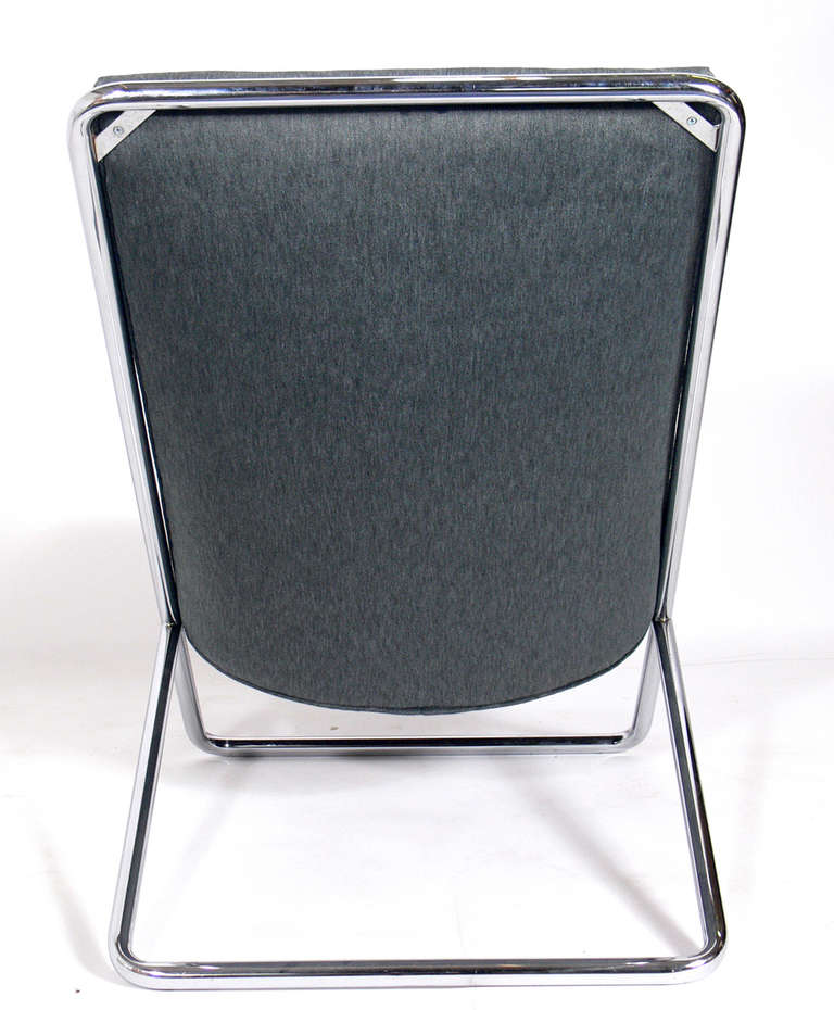 20th Century Sleek Chrome Lounge Chair by Ward Bennett for Geiger