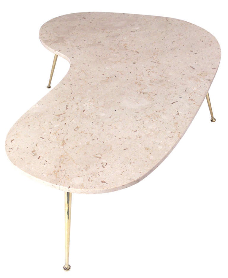 Mid-Century Modern Biomorphic Marble Coffee Table in the Manner of T.H. Robsjohn-Gibbings