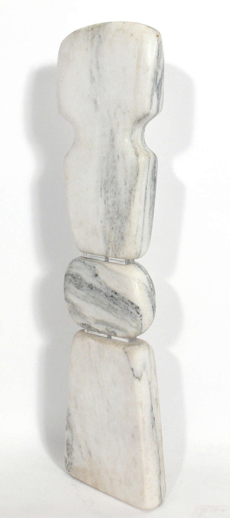 Mid-Century Modern Marble Totem Sculpture by Erwin Kalla