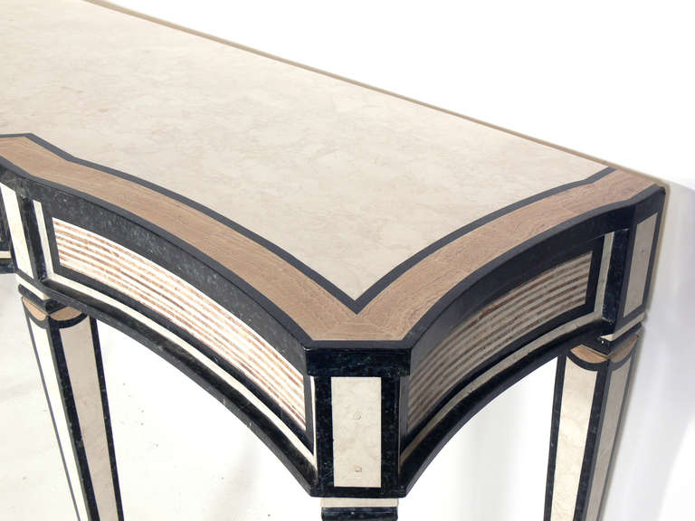 Neoclassical Marble Veneered Console Table by Maitland Smith In Good Condition In Atlanta, GA
