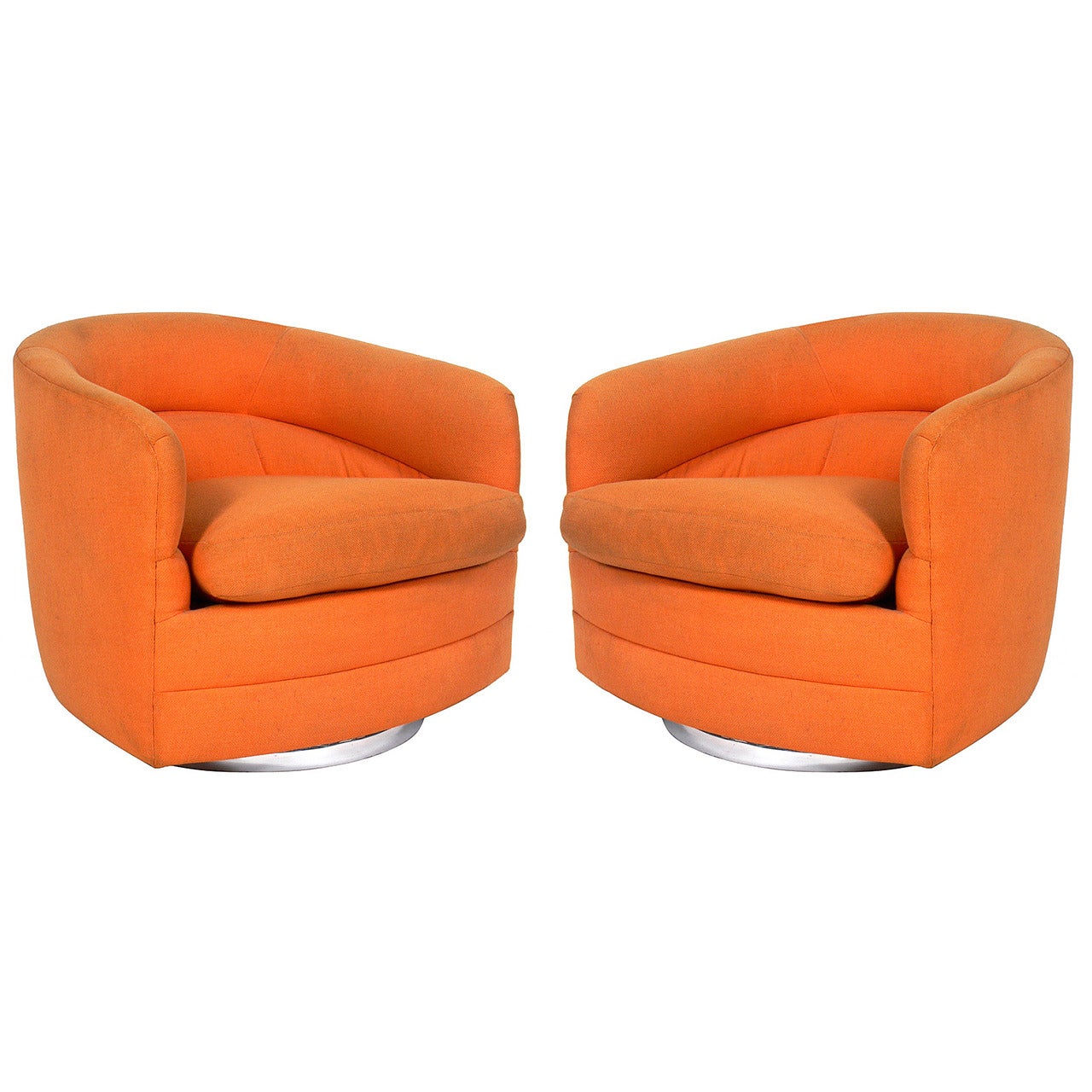 Pair of Modern Swivel Chairs designed by Milo Baughman