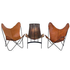 Selection of Sculptural Leather Sling Chairs