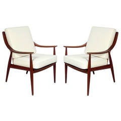 Pair of Danish Modern Lounge Chairs by Peter Hvidt and Orla Molgaard Nielsen