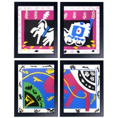 Eine Auswahl an lebendigen Offsetlithografien aus der Jazz-Serie nach Henri Matisse
