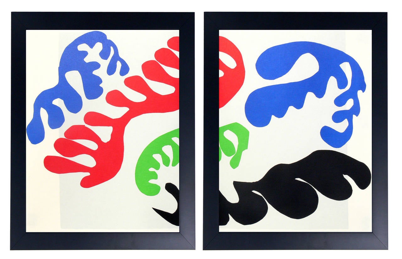 Lacquered Selection of vibrant Jazz series offset lithographs after Henri Matisse For Sale