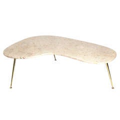 Biomorphic Marble Coffee Table in the Manner of T.H. Robsjohn-Gibbings