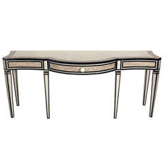 Neoclassical Marble Veneered Console Table by Maitland Smith