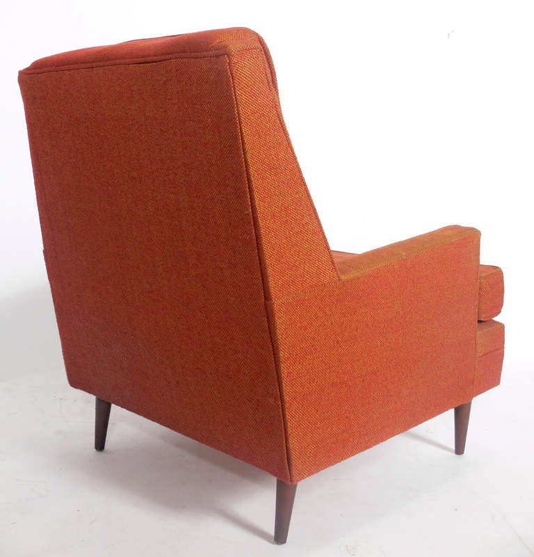 American Pair of Clean Lined Modernist Lounge Chairs in the manner of Paul McCobb