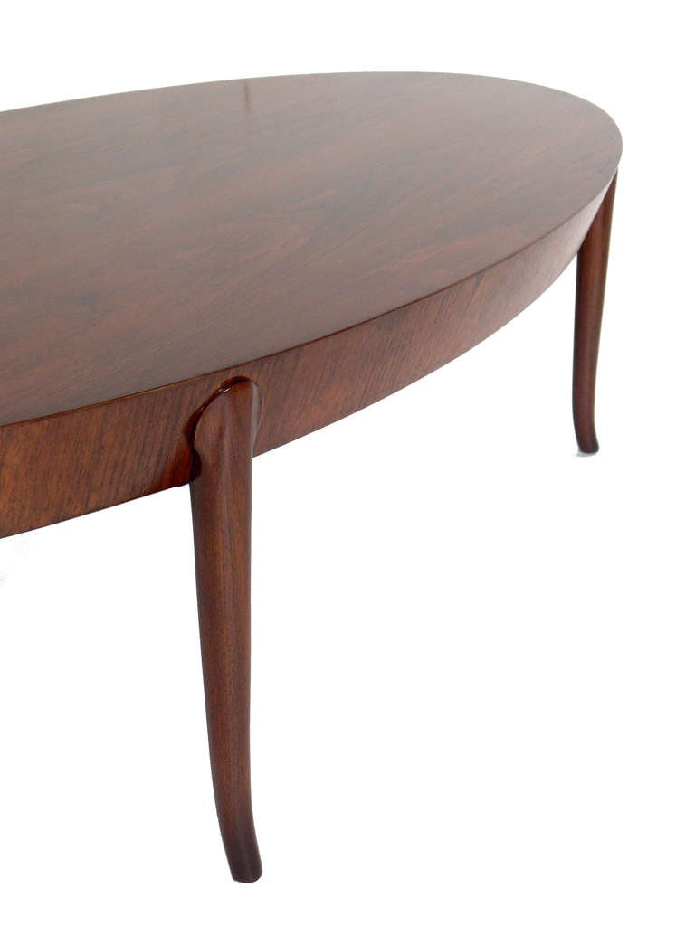 Mid-Century Modern Elegant Oval Coffee Table by T.H. Robsjohn Gibbings