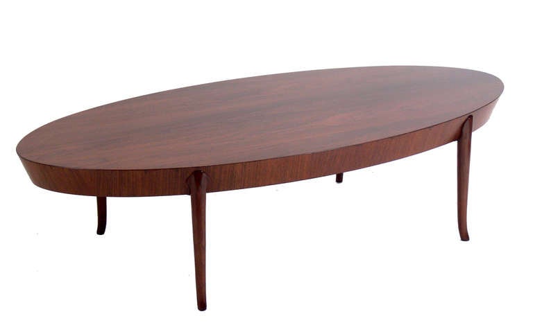 American Elegant Oval Coffee Table by T.H. Robsjohn Gibbings