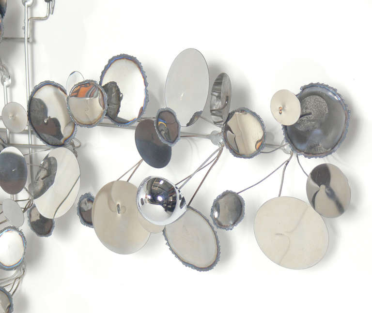Large Chrome "Raindrops" Wall Sculpture by C. Jere at 1stdibs