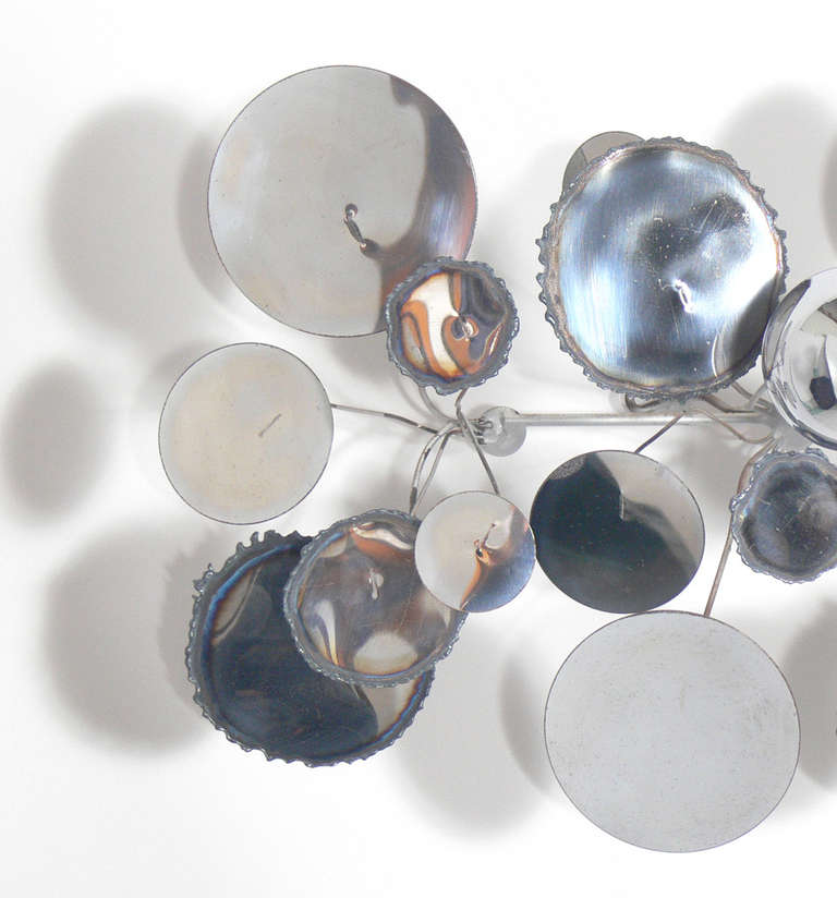 Large Chrome "Raindrops" Wall Sculpture by C. Jere at 1stdibs