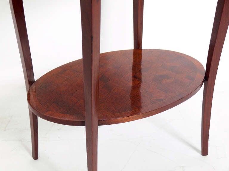 French Rosewood Side Table with Interesting Geometrical Marquetry Design