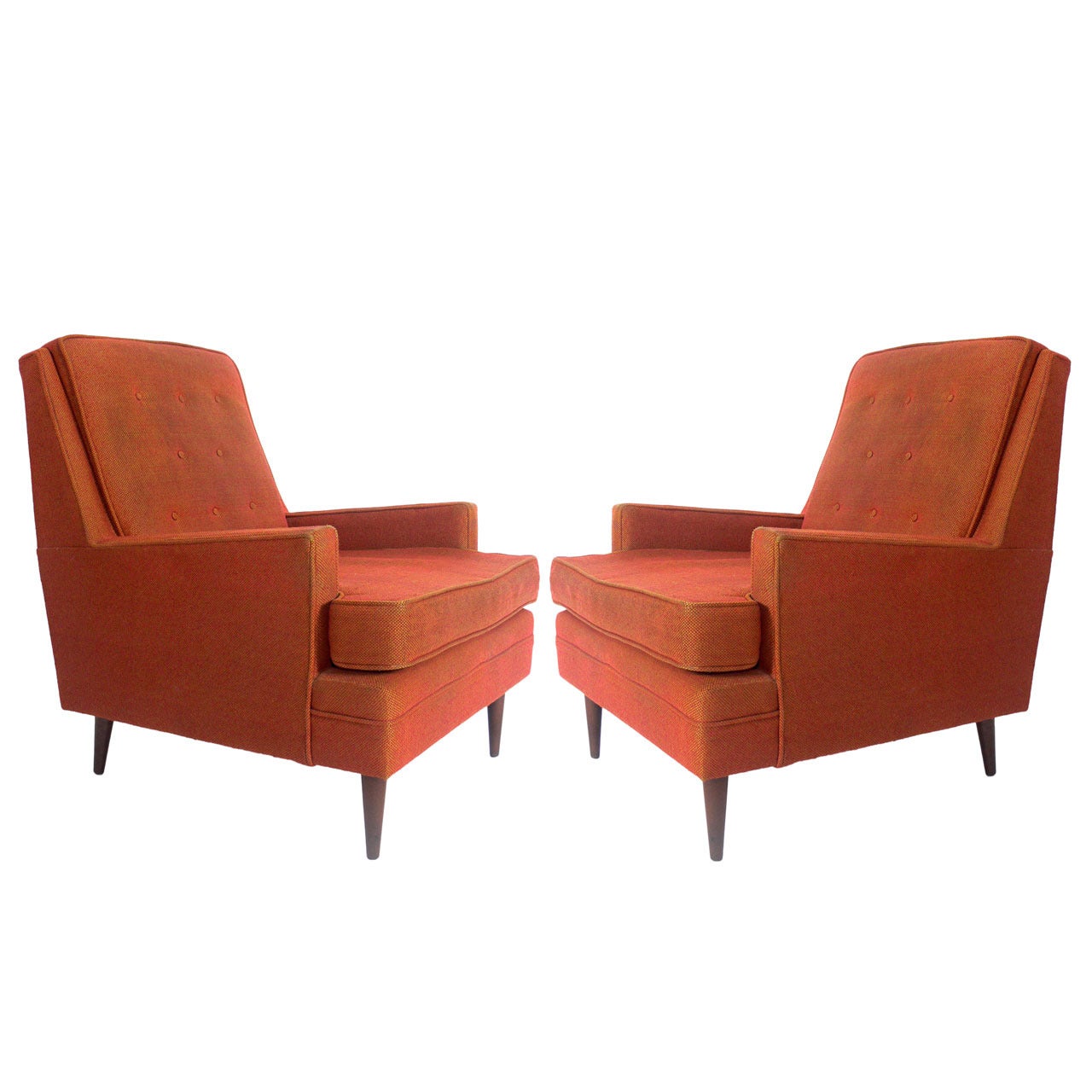 Pair of Clean Lined Modernist Lounge Chairs in the manner of Paul McCobb