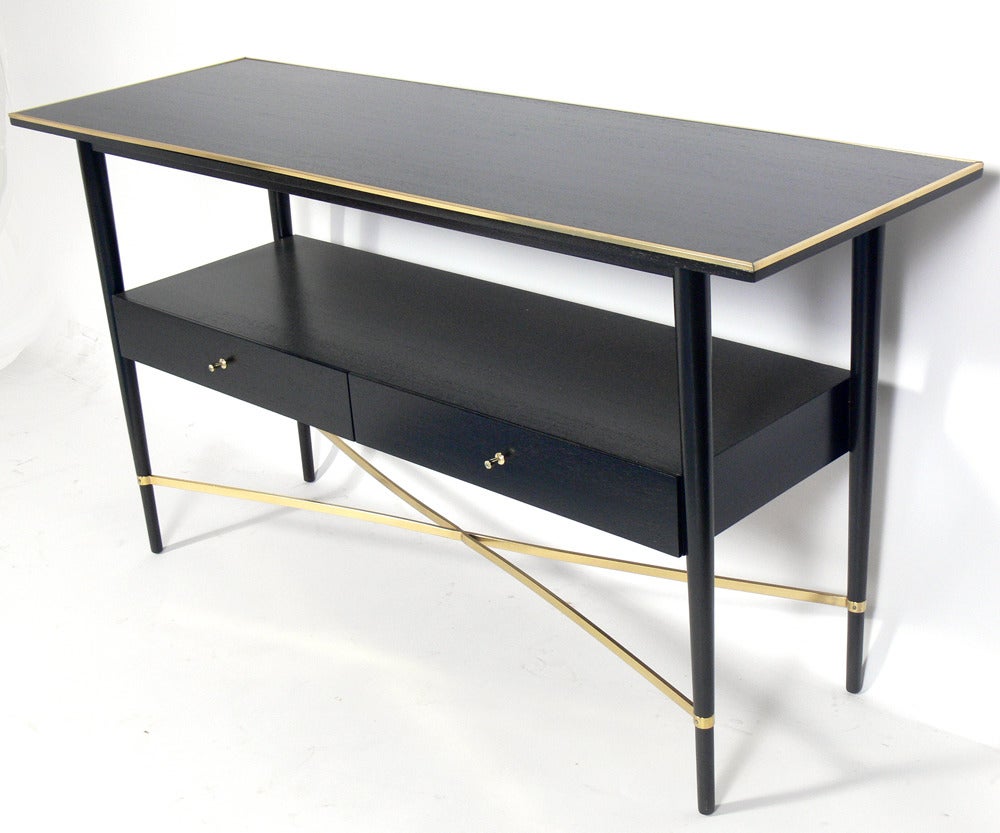 Clean Lined Modernist Console Table, designed by Paul McCobb for the 