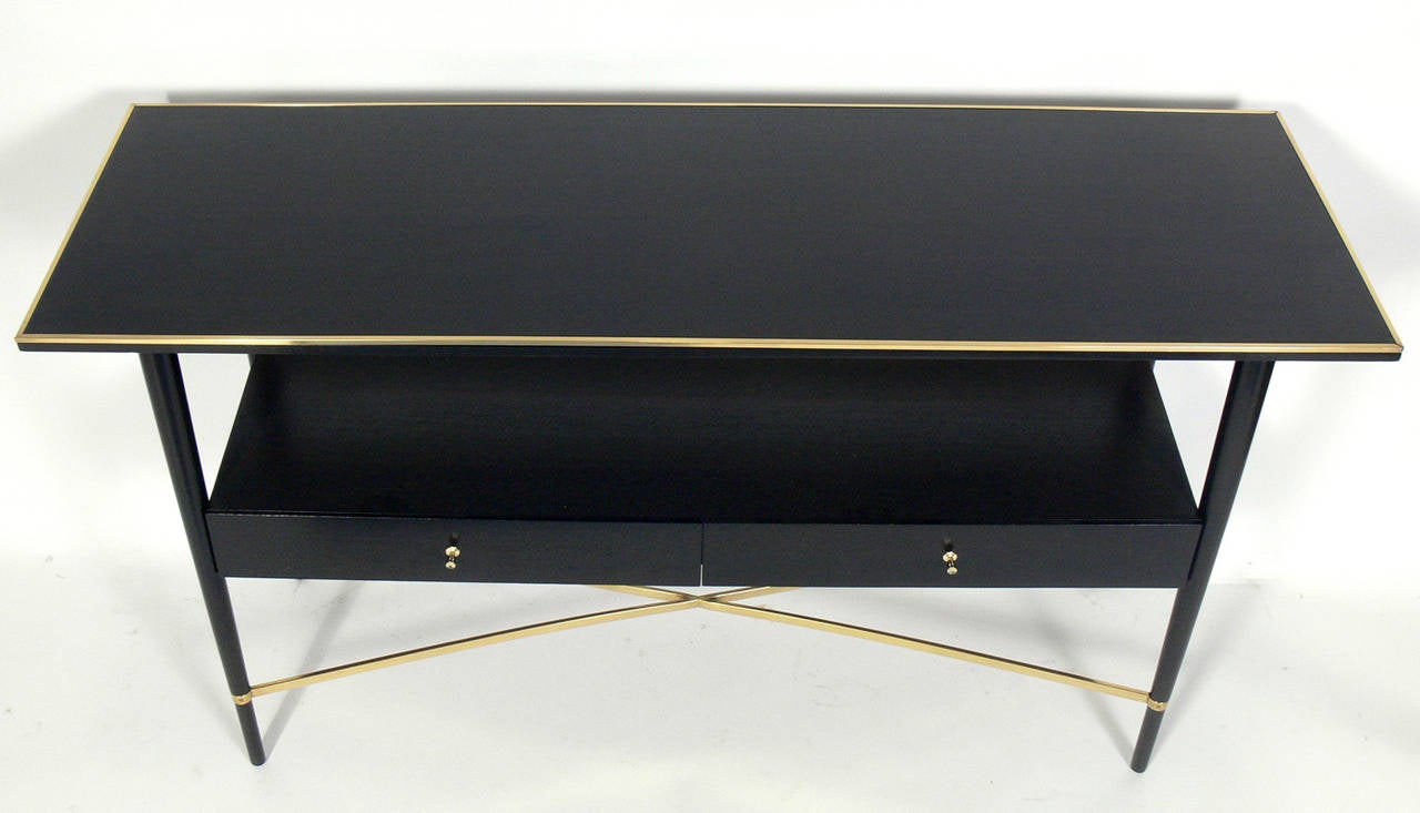 Mid-Century Modern Clean Lined Modernist Console Table by Paul McCobb