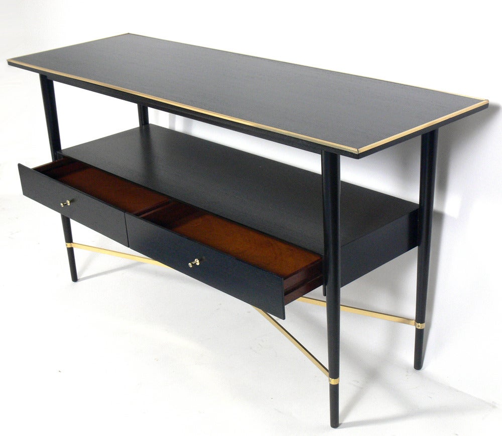 American Clean Lined Modernist Console Table by Paul McCobb